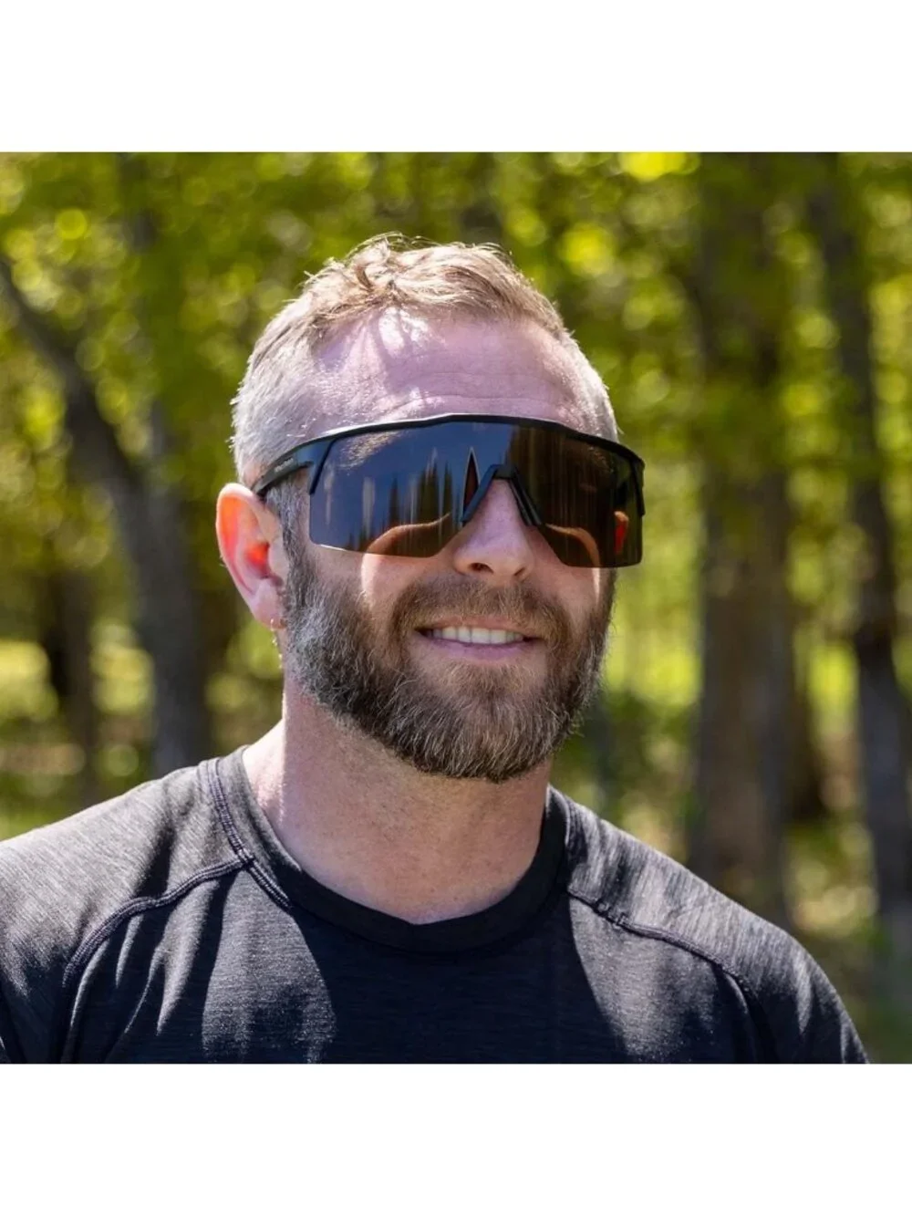 Polarized Mono-Shield Sunglasses - Impact Resistant, ANSI Z87.1 Safety, 100%